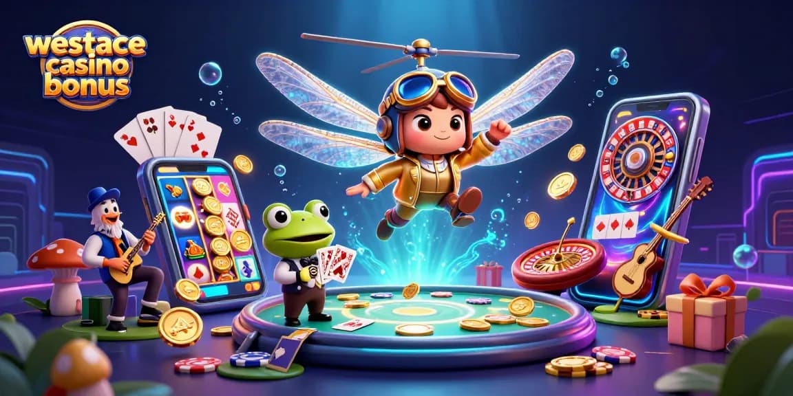 Gagnez avec le bonus WestAce casino en jouant aux machines à sous et aux cartes avec un croupier grenouille.