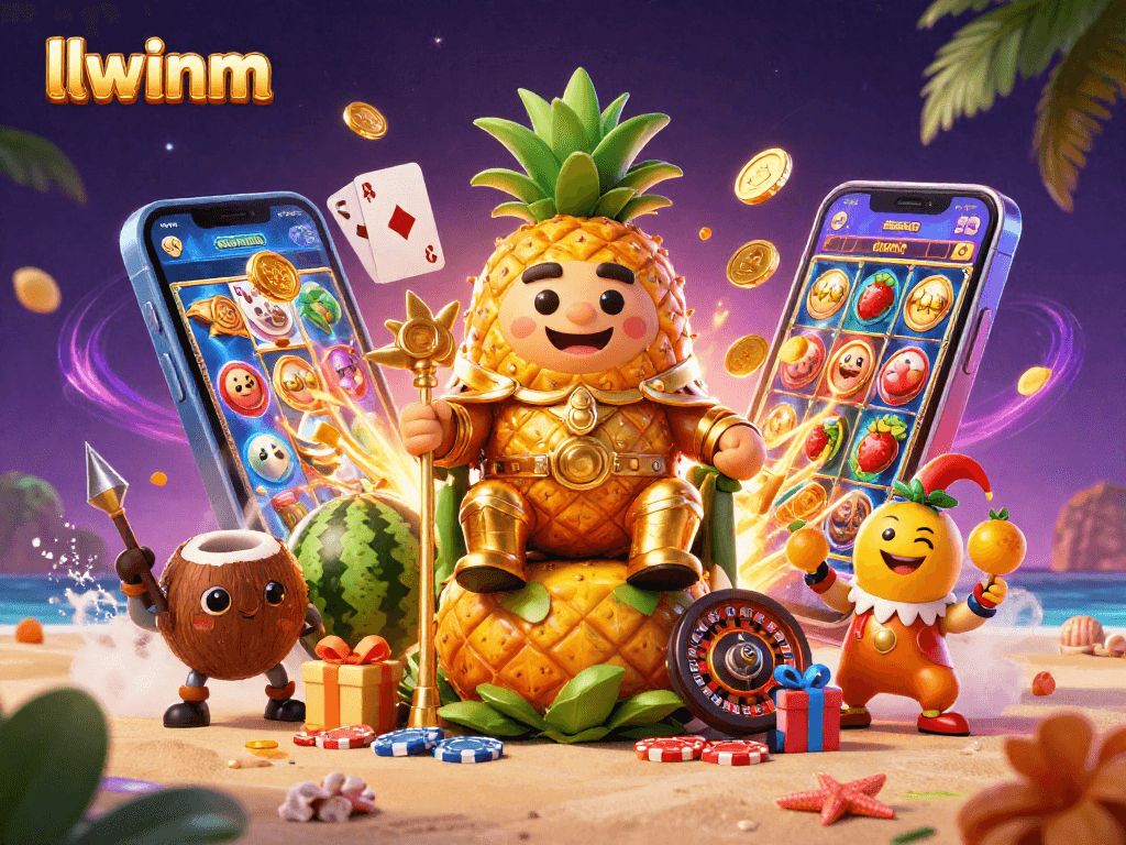 Experience thrilling gaming action at llwinm with a vibrant 3D casino scene featuring exciting characters and games.