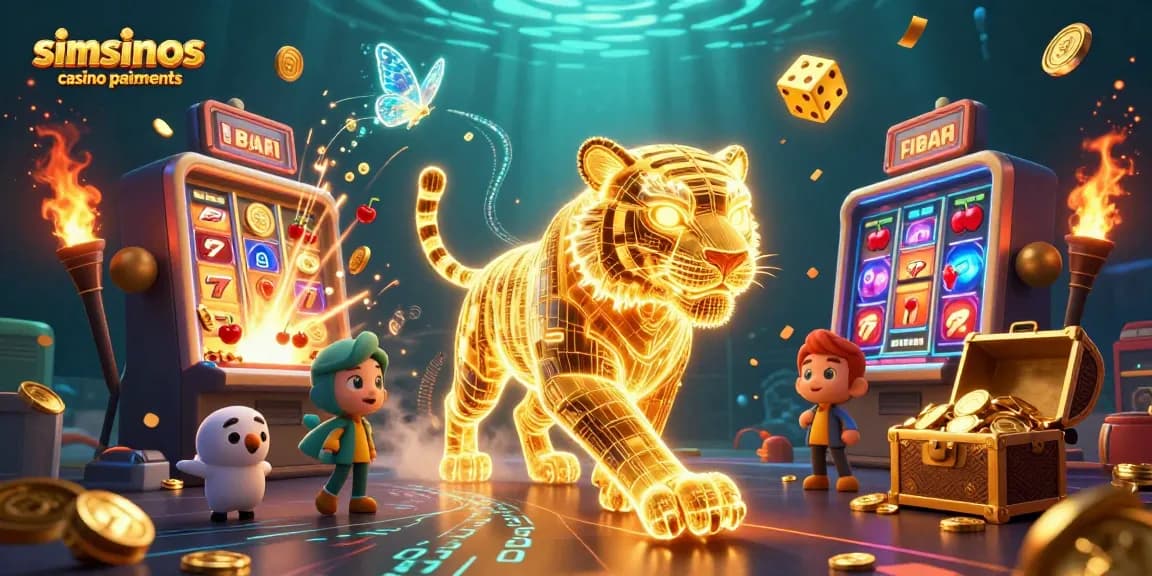 Découvrez les paiements rapides au Simsinos Casino avec un tigre lumineux et une machine à sous dynamique.