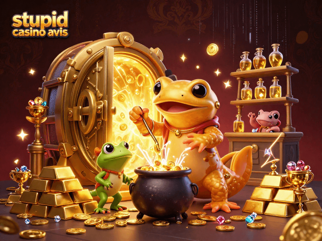 Évaluez Stupid Casino avis : immersion dans des jeux captivants et or envoûtant.