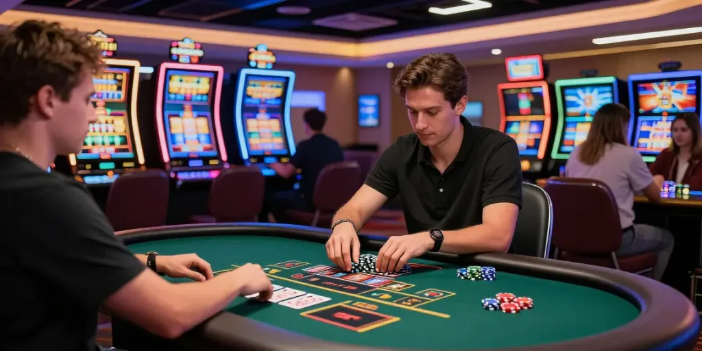 Joueurs sur le site https://studiobarw.com/ profitant de jeux de casino en direct dans un environnement moderne.