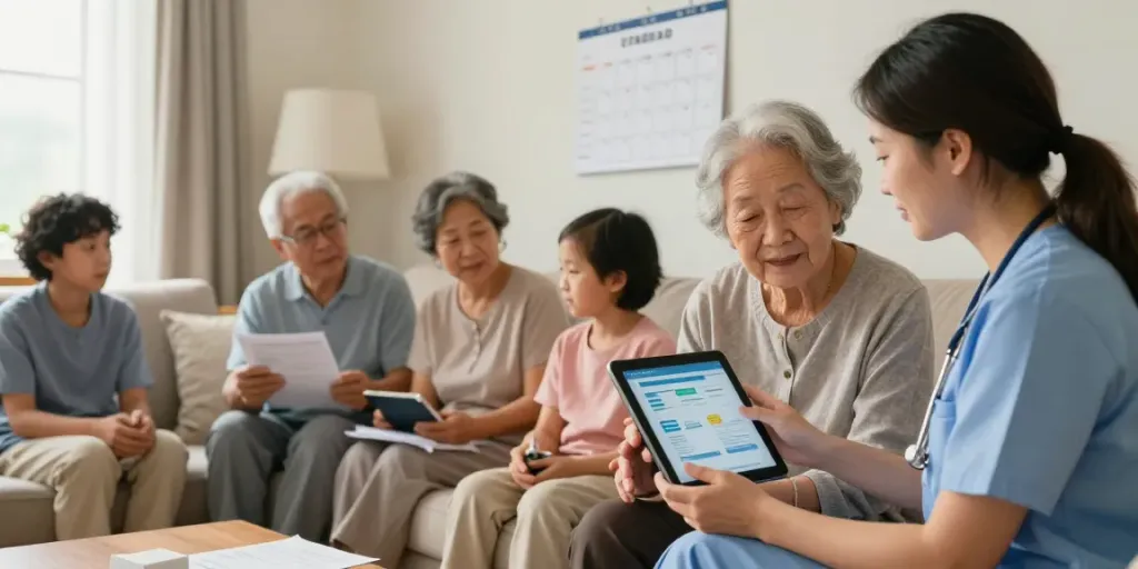 Application aidant familial pour coordonner les soins en famille.