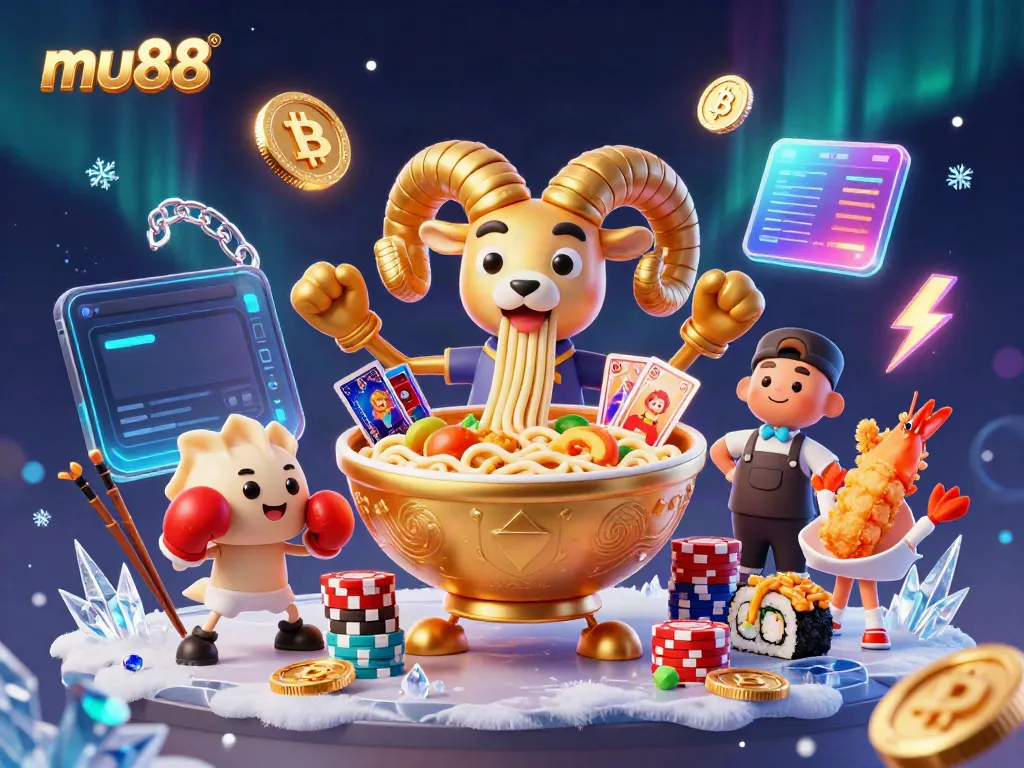 Experience thrilling gameplay at mu88 with 3D casino characters surround by vibrant neon coins and action elements.