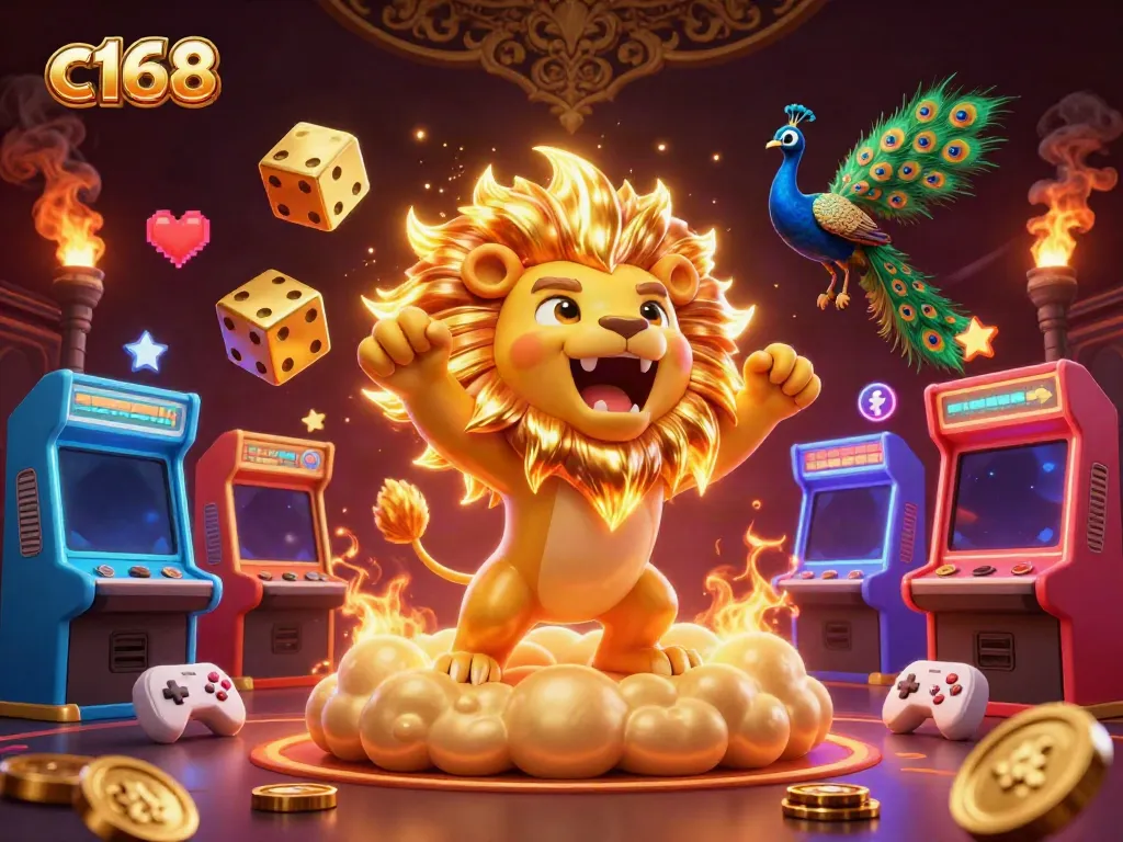 Experience thrilling gameplay at c168 with a vibrant 3D casino scene filled with excitement.