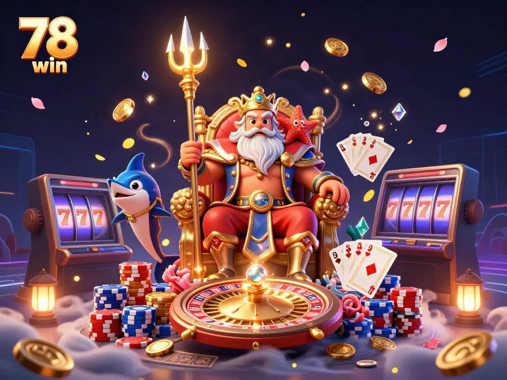 Spin winning slots and enjoy thrilling casino adventures with 78 win in a vibrant 3D scene.