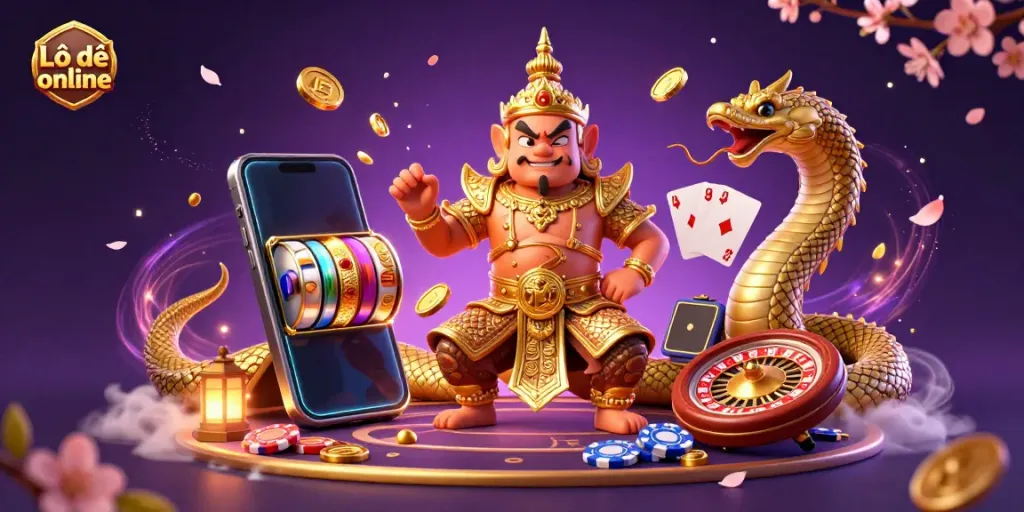 Spin the reels and win with Lô đề online featuring vibrant characters and exciting game elements.