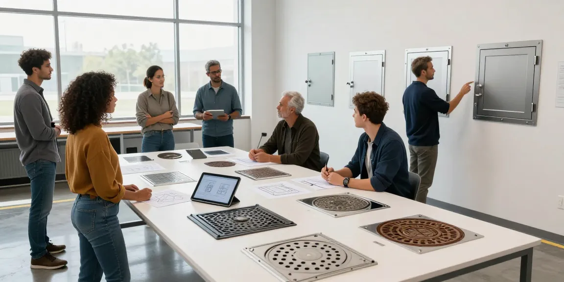 Sanluk propose des portes d'accès et des hatches exposés dans un espace de travail collaboratif moderne.
