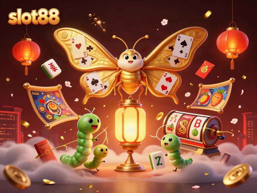 Experience slot88 adventure in a vibrant scene with mystical elements and casino symbols.