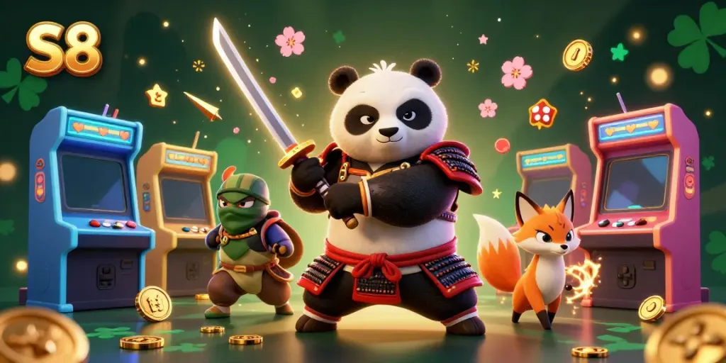 Engage in S8's vibrant gaming scene with dynamic characters and energizing casino elements.