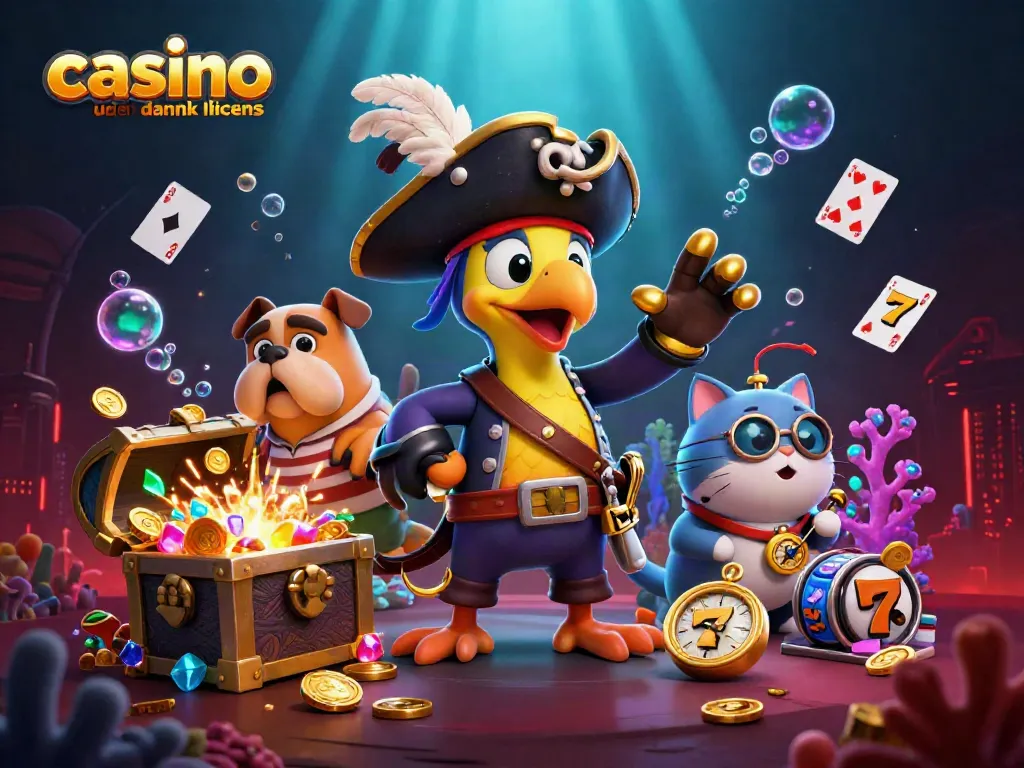 Experience the thrill of casino uden dansk licens with lively characters and games in an exciting pirate-themed scene.